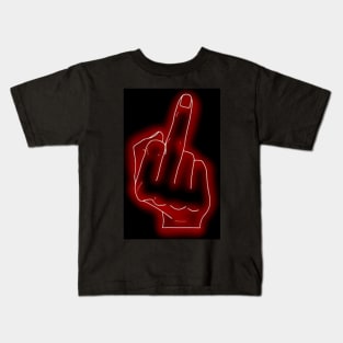 Red Neon Flipping Hand Kids T-Shirt